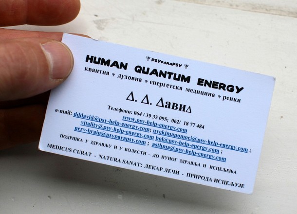 Radovan Karadzic War Criminal Fugitive Business Card Human Quantum Energy