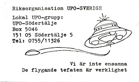 UFO Sodertalje visitkort bl 1