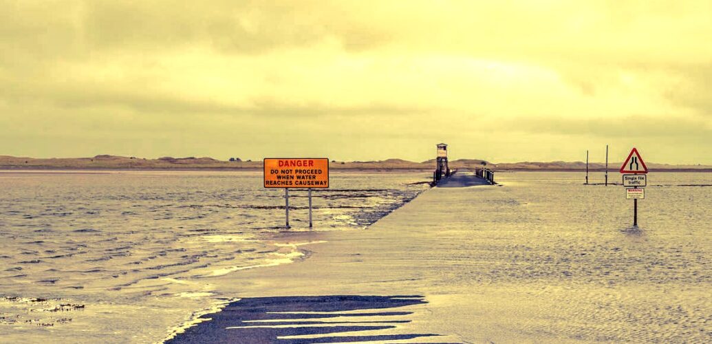 Road under water