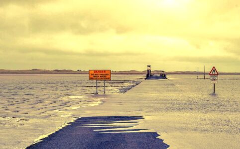 Road under water